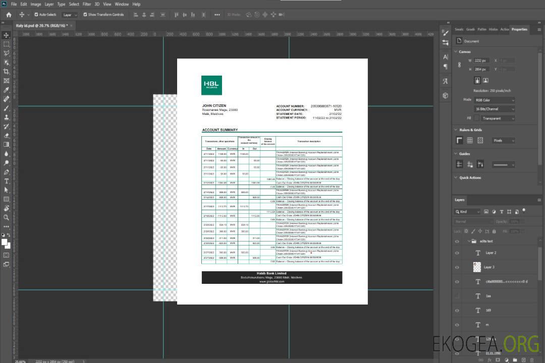 Modèle Excel et PDF de relevé bancaire Maldives HBL template Modèle Excel et PDF de relevé bancaire Maldives HBL template